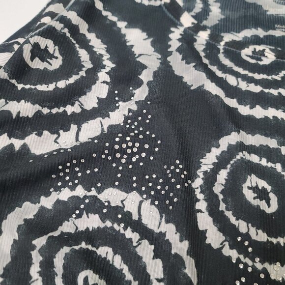 Jane Ashley Psychedelic Ribbed Artsy Top Size 1X Y2K Phoebe Jeweled Long Sleeve - Picture 3 of 10